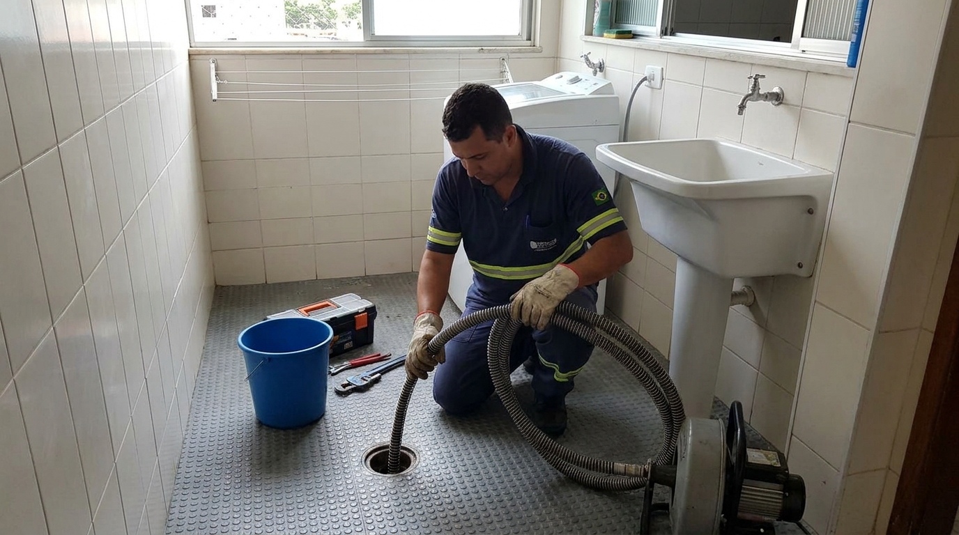 Desobstrução na Cozinha no Cazeca, Uberlândia‑MG